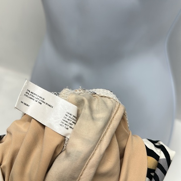 Karla Colletto Swim Suit One 1 Piece Roses Floral Underwired White Tan Size 12 - Picture 8 of 10